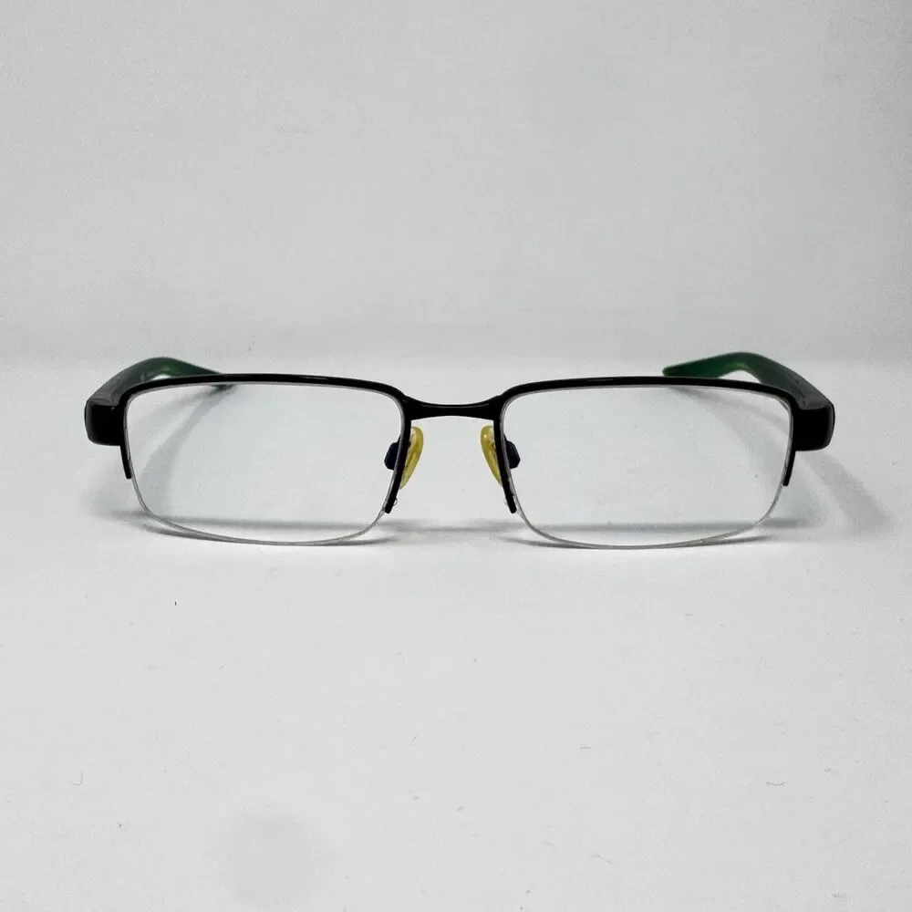 Nike Live Free 8165 001 Black Crystal Volt Half Rim Eyeglass Frames 53-17-140